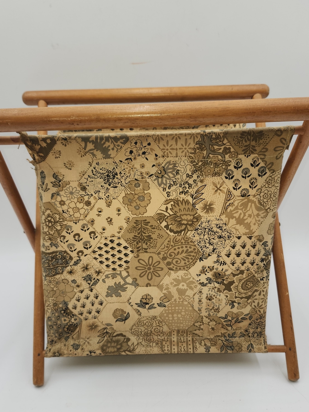 Vintage Crochet Knitting Storage Basket & Hooks